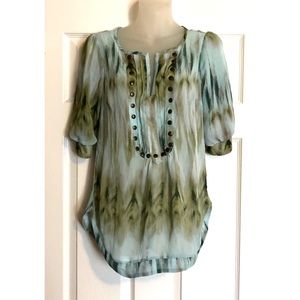 Spoiled Sheer Mesh Pop Over Top with Metal Details